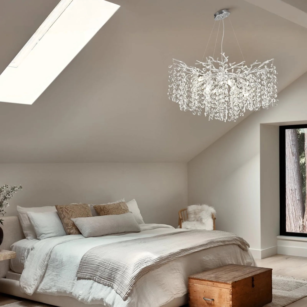 Grand Lustre Salon Moderne en Cristal