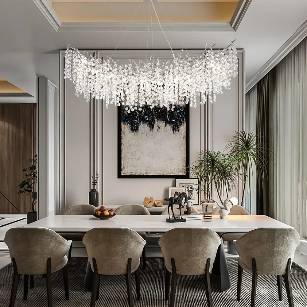 Grand Lustre Salon Moderne en Cristal
